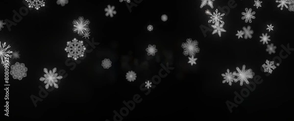 Fototapeta Snowflakes - Abstract Gold Star Falling Soft Focus Background, 3D rendering.