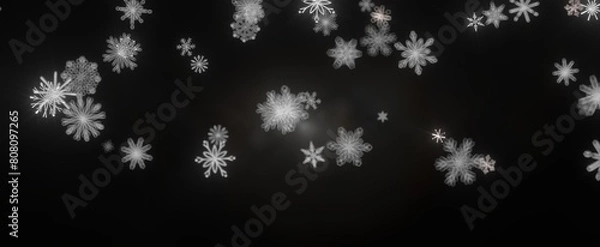 Fototapeta Snowflakes - Abstract Gold Star Falling Soft Focus Background, 3D rendering.