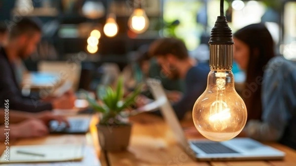 Fototapeta Crafting innovative business solutions in think tanks