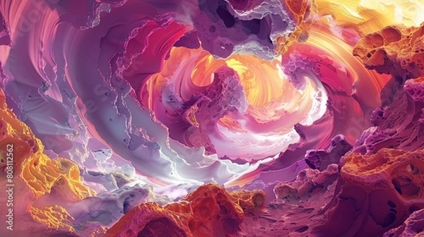 Fototapeta Capture a mesmerizing abstract landscape with swirling