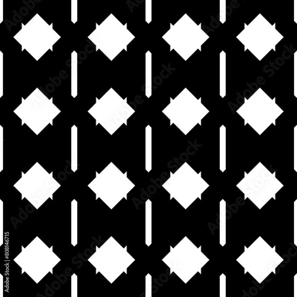 Fototapeta Geometric ornament. Hexagons, polygons backdrop. Pickets, figures wallpaper. Ethnic pattern. Mosaic motif. Digital paper, textile print, web designing, abstract background. Seamless vector.