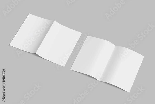 Obraz A4 Bifold Brochure White Blank Mockup