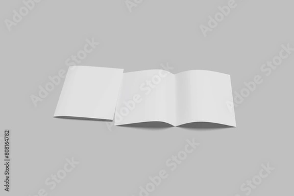 Obraz A4 Bifold Brochure White Blank Mockup