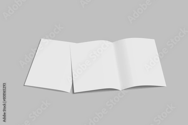 Obraz A4 Bifold Brochure White Blank Mockup