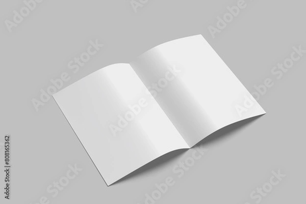 Obraz A4 Bifold Brochure White Blank Mockup