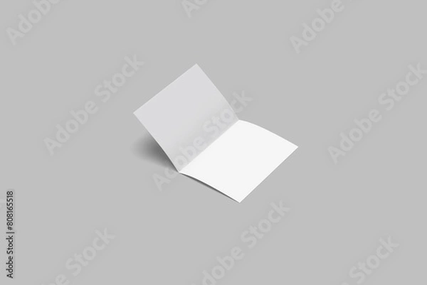 Obraz A4 Bifold Brochure White Blank Mockup