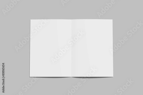Obraz A4 Bifold Brochure White Blank Mockup