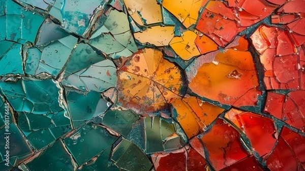 Obraz The nature of reality, depicted as a shattered mirror, popart