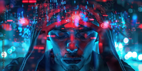 Fototapeta Anxiety Disorders: The Panic Attacks and Persistent Worry of Mental Health Condition