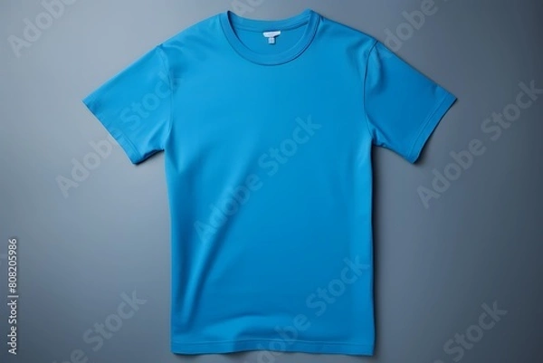 Obraz Sky Blue Tshirt Mockup on dynamic plain background Shirt mock up set tee shirt mockup front
