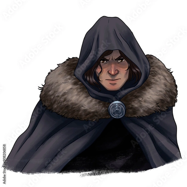 Obraz Man in Fur coat and hood