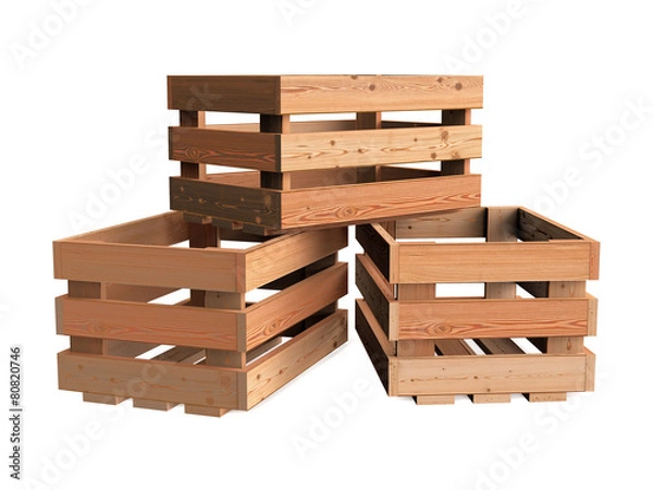 Fototapeta Heap of wooden crates