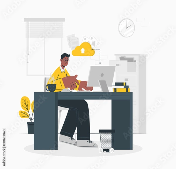 Obraz man working on laptop