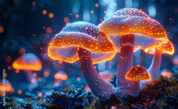 Fototapeta Fairytale mushrooms in the magic forest
