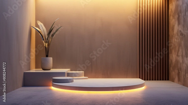 Fototapeta A display podium that exudes elegance and simplicity. Generative AI.