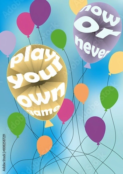 Obraz Poster with balloons 