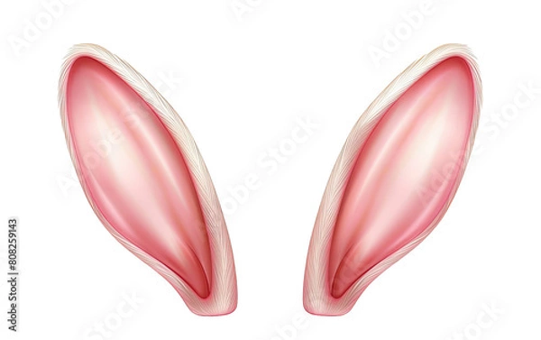 Fototapeta Bunny ears for template on transparent or white background