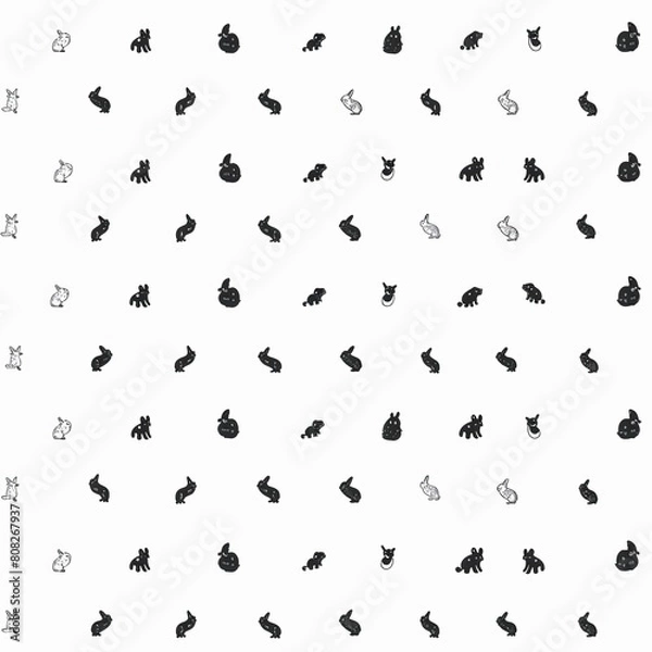 Fototapeta logo background design, small animals, white background, tileable