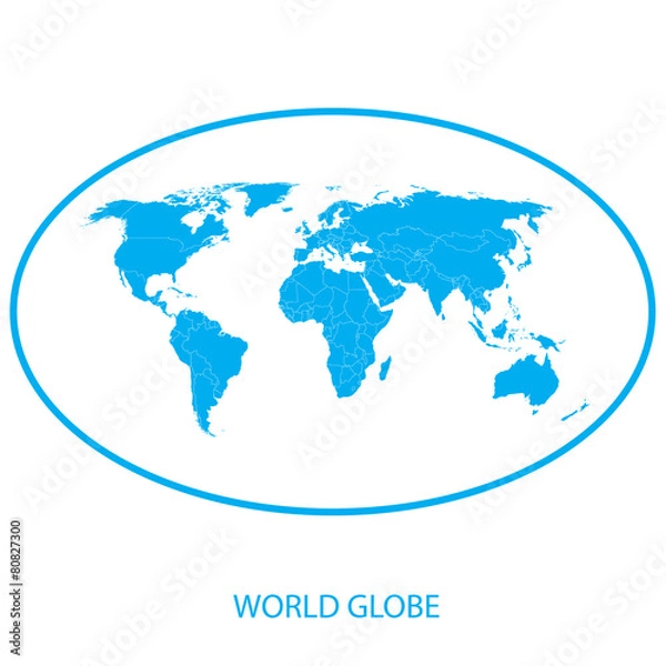 Fototapeta Earth globe - world map vector