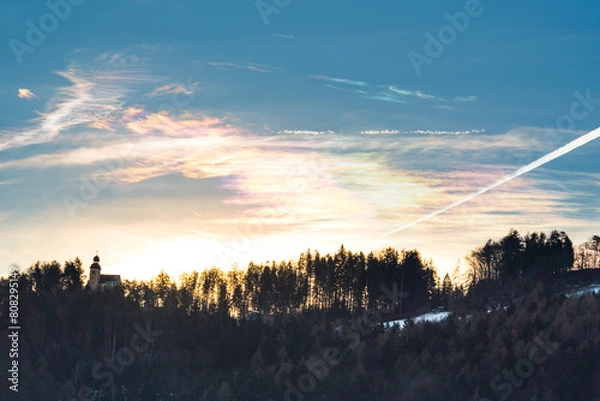 Obraz Regenbogenwolken über dem Lavanttal