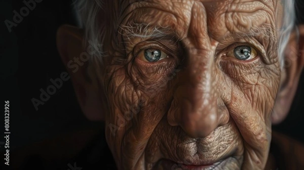 Fototapeta Portrait of senior man hyper realistic 