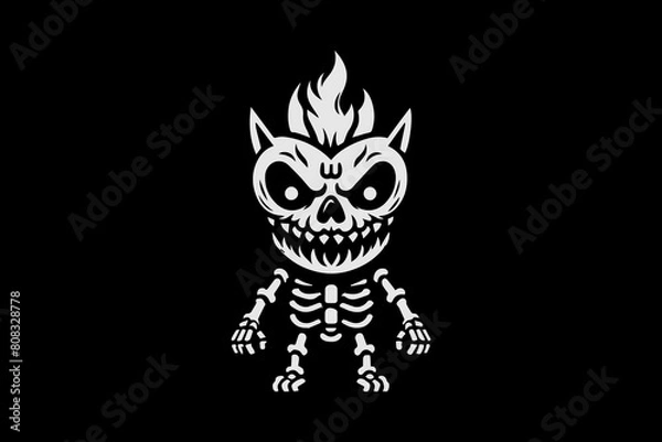 Obraz Monster skeleton demonic style art vector templates