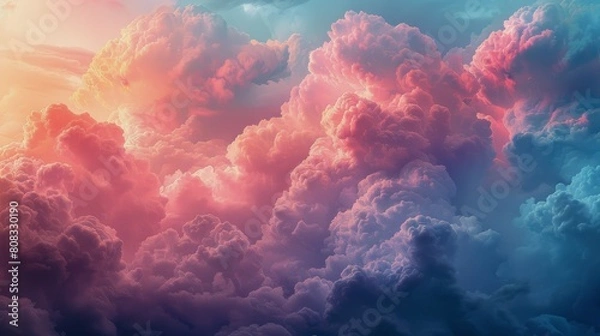 Fototapeta Sky Filled With Pink and Blue Clouds
