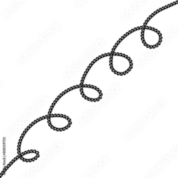 Obraz black and silver chain line