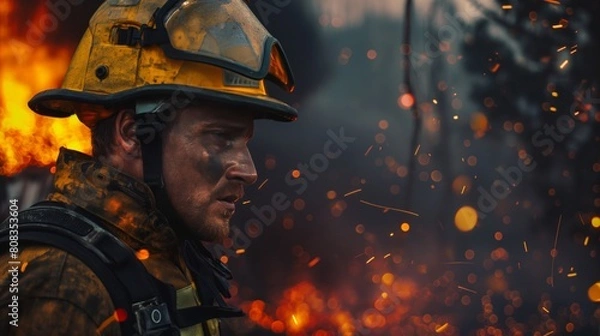 Fototapeta firefighter in action