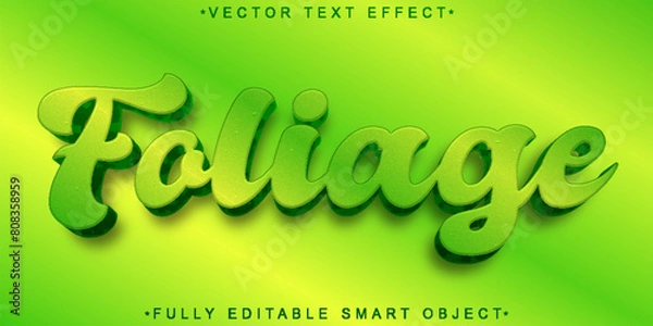 Fototapeta Green Botanic Foliage Vector Fully Editable Smart Object Text Effect