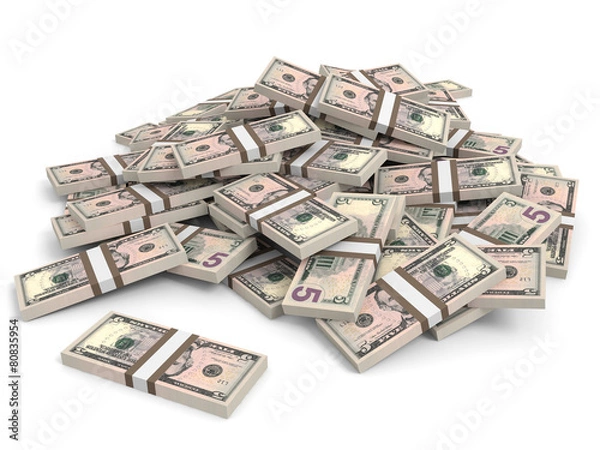 Obraz Money heap. Five dollars.