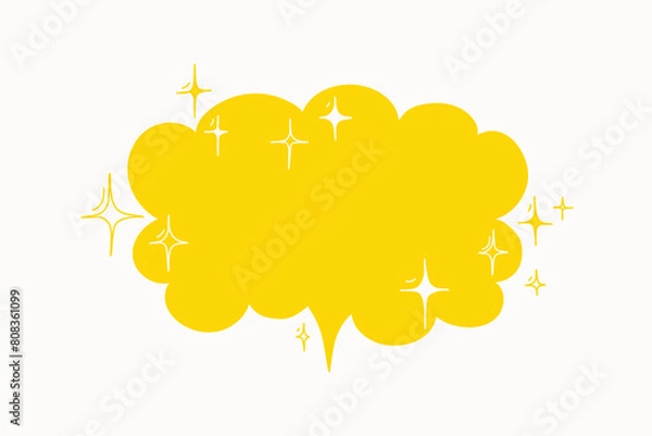 Fototapeta Vector hand drawn funny speech bubble shape. Communication icon. Background for quotes, chats, messages.