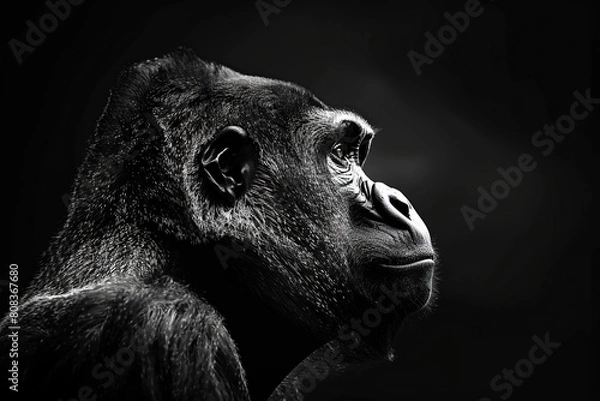 Fototapeta Dominant Silverback Gorilla in Stunning Portrait