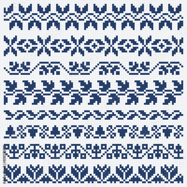 Obraz Embroidery Border Vector Leaf