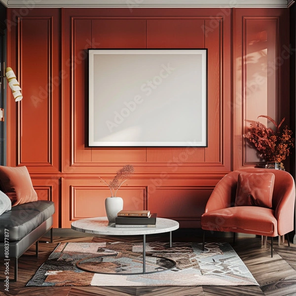Fototapeta Generate image of the interior of a home with a black