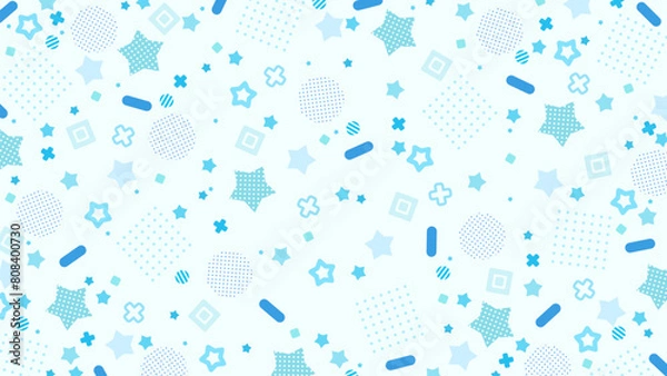 Obraz ランダムな星と幾何学模様のパターン背景