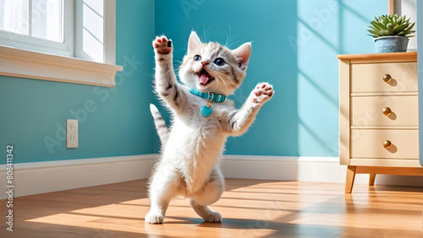 Obraz A cute cat struggles