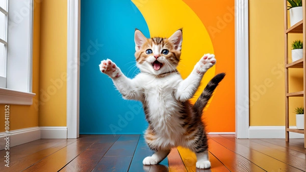 Obraz A cute cat struggles