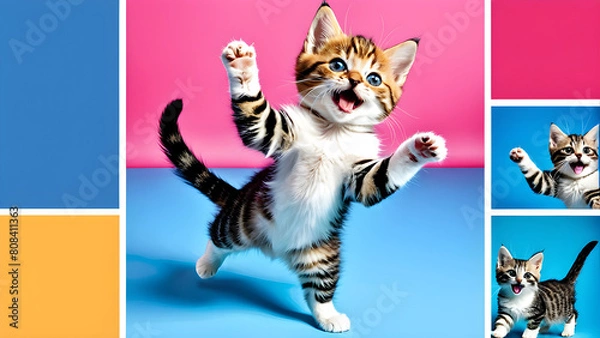 Obraz A cute cat struggles