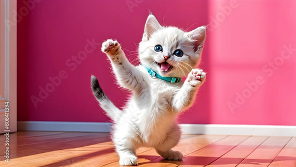 Obraz A cute cat struggles