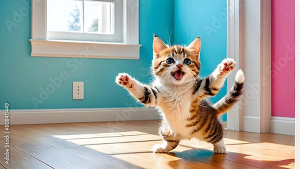 Obraz A cute cat struggles