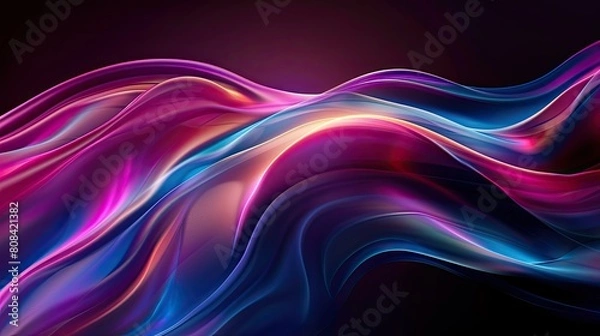 Fototapeta A colorful, flowing line of purple, blue, and red. The colors are vibrant and the line is long