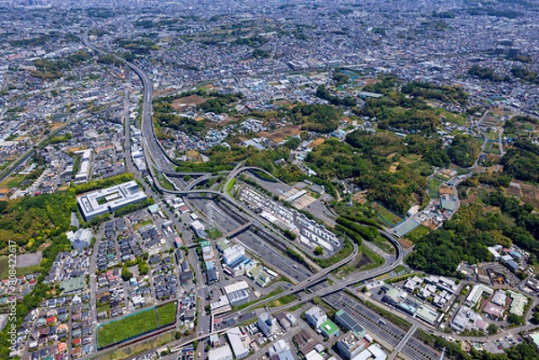 Fototapeta 第3京浜都筑インターチェンジ・空撮・2024撮影