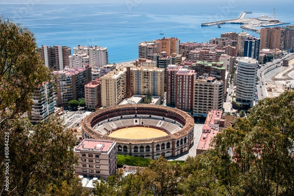 Obraz Malaga harbor panoramic view, Spain