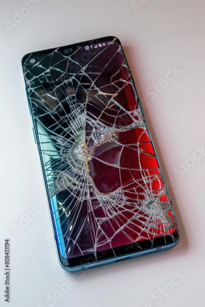 Fototapeta Smartphone with broken screen