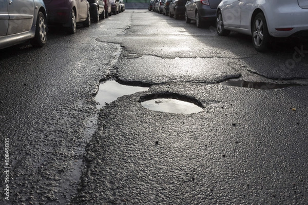 Obraz Dziura w drodze