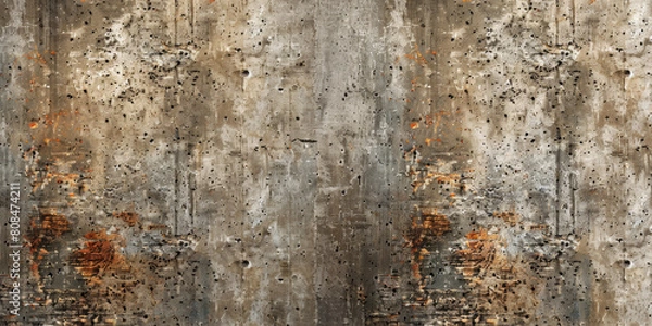 Fototapeta  texture of an aged concrete wall, with weathered gray and brown tones, wall grunge effects The background is a textured surface that resembles old cement or stone, old wall