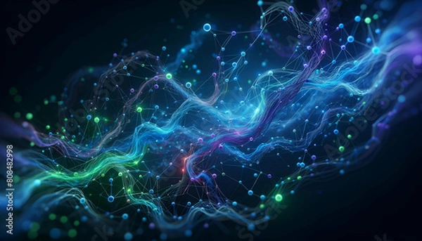 Fototapeta Glowing Space Neuron Art Illustration Idea Concept Wallpaper HD Generative AI