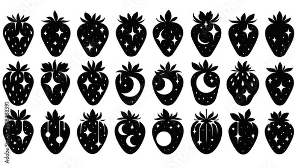 Obraz Celestial Strawberries Vector Collection