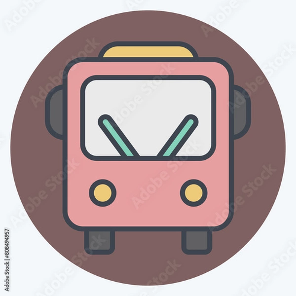 Fototapeta Icon Public Transport. related to Smart City symbol. color mate style. simple design illustration